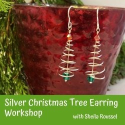 Silver Christmas Tree Earrings Workshop 